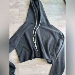 Cropped black hoodie